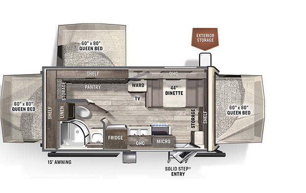 2022 FOREST RIVER ROO 21SS, , floor-plans-day image number 0